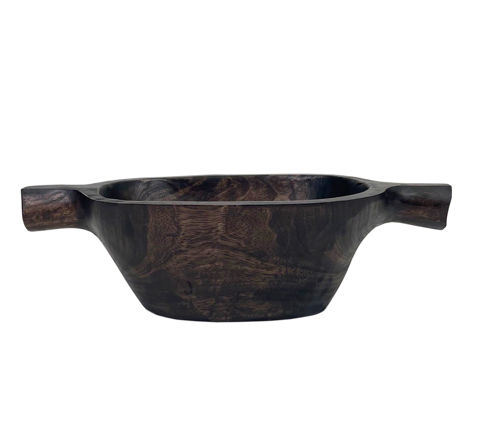 Mango Wood Oval Bowl with Wood Handles
