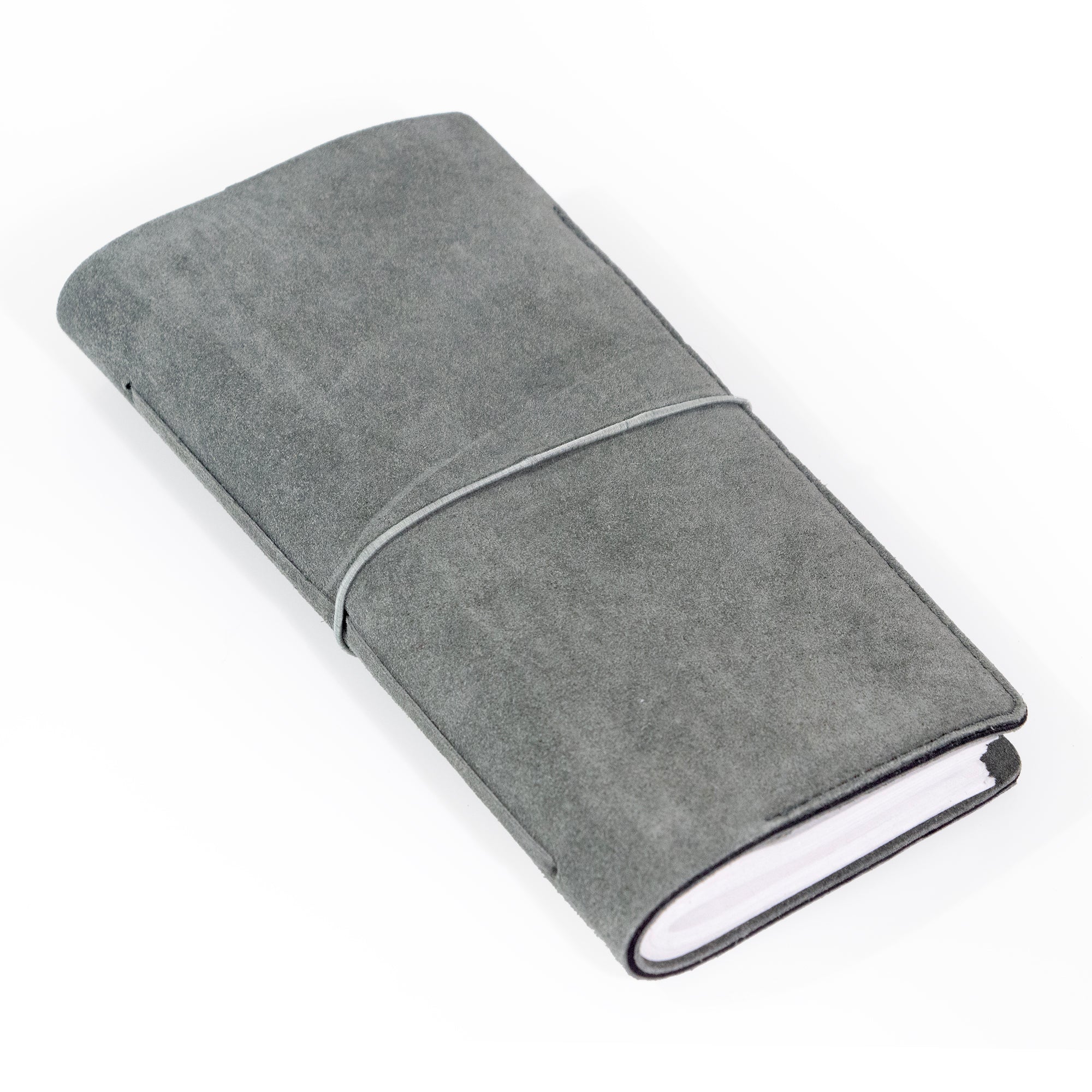 Teal Grey Suede Journal W/ Organic Cotton Paper:  Small