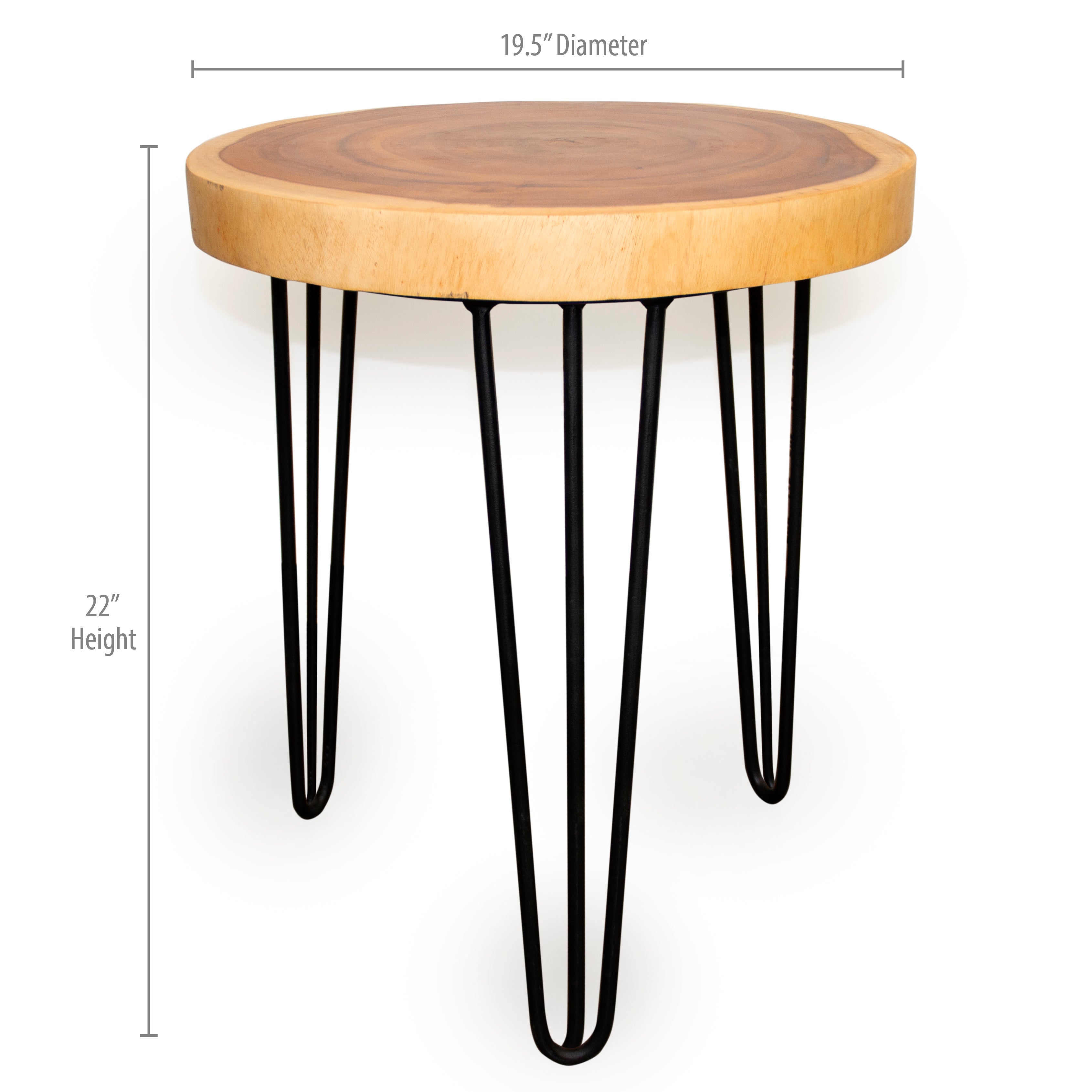 Rain Wood Round Accent Table dimensions