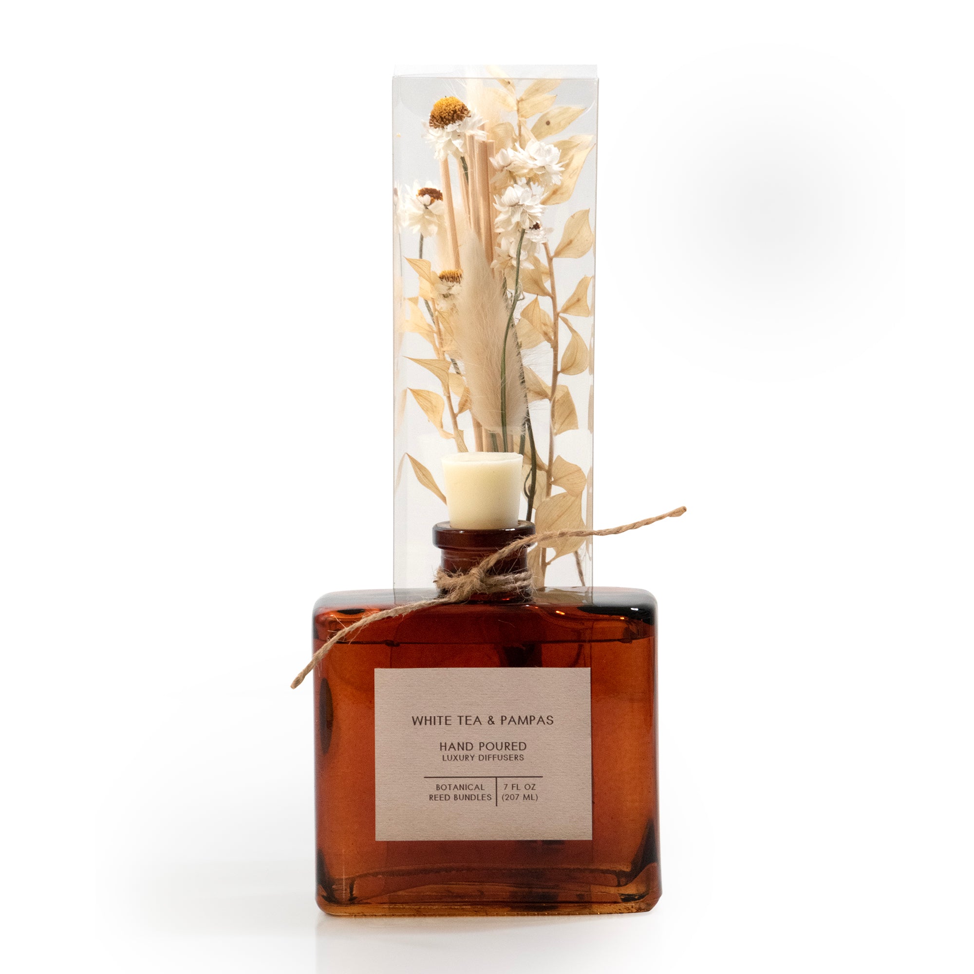 White Tea & Pampas Bouquet Reed Bundle Fragrance Diffuser packaging