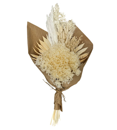 Large floral bouquet in ivory.