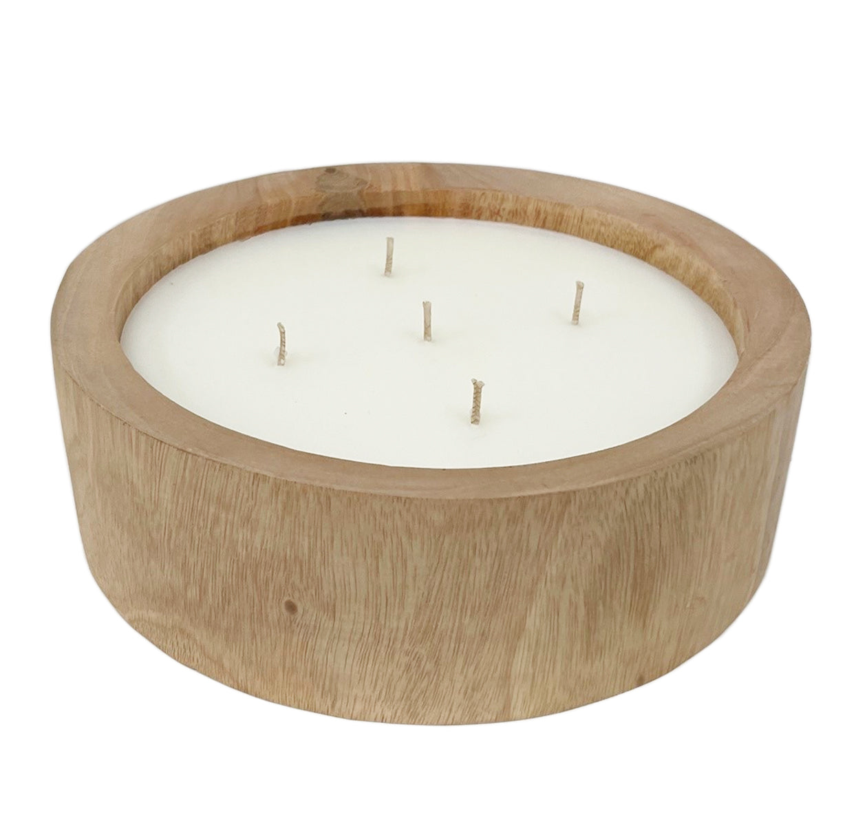 Mahogany Circular Wood Candle