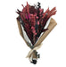 Merlot Burgundy bouquet with preserved euc and variety of florals botanicals 