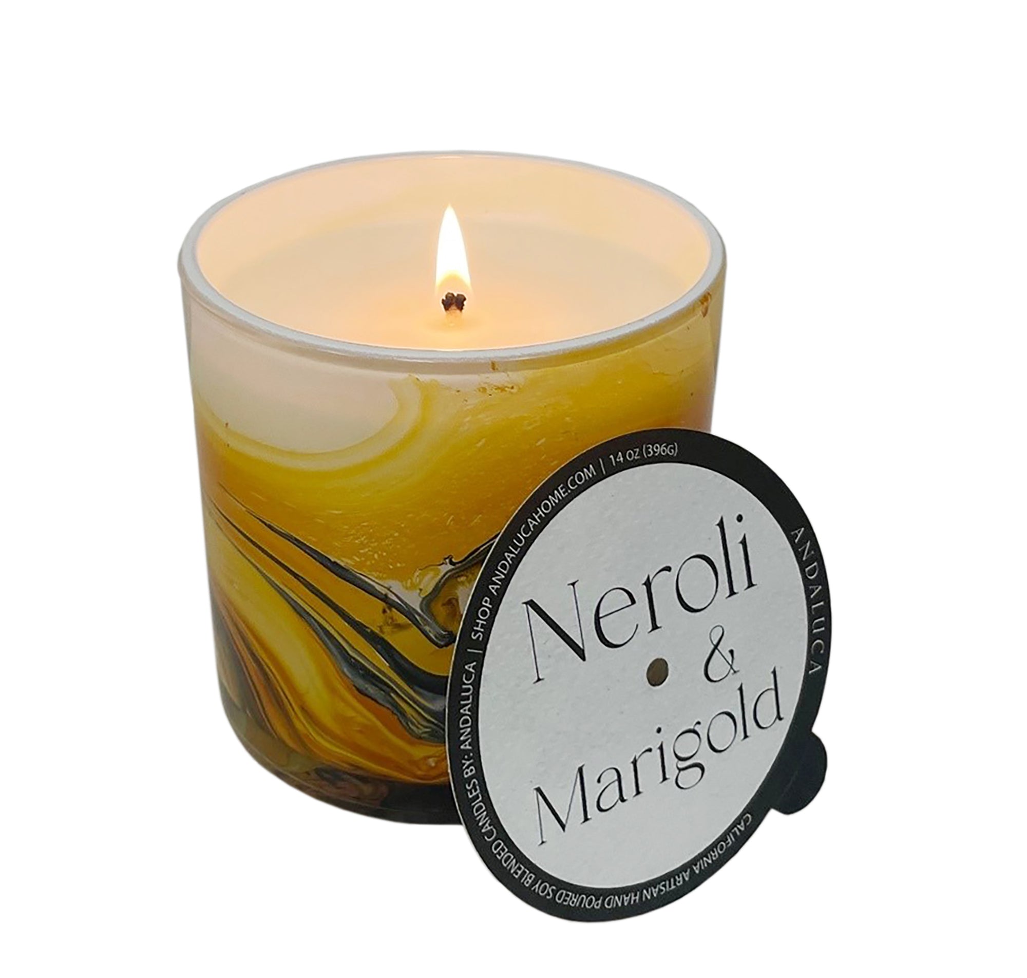 Neroli & Marigold 14 oz. Swirl Glass Candle