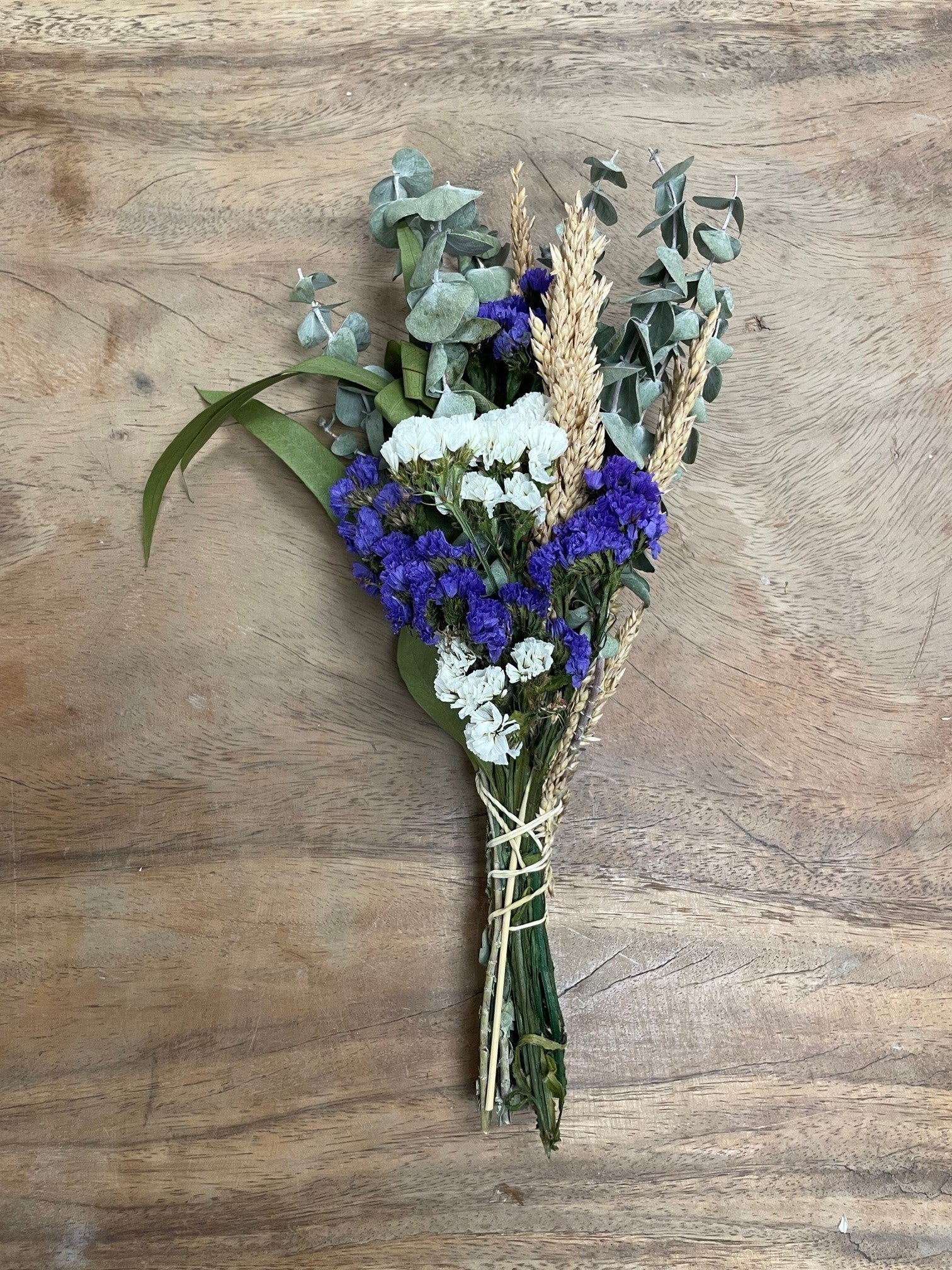 Petite Floral and Eucalyptus 12" Bouquet: Purple Floral