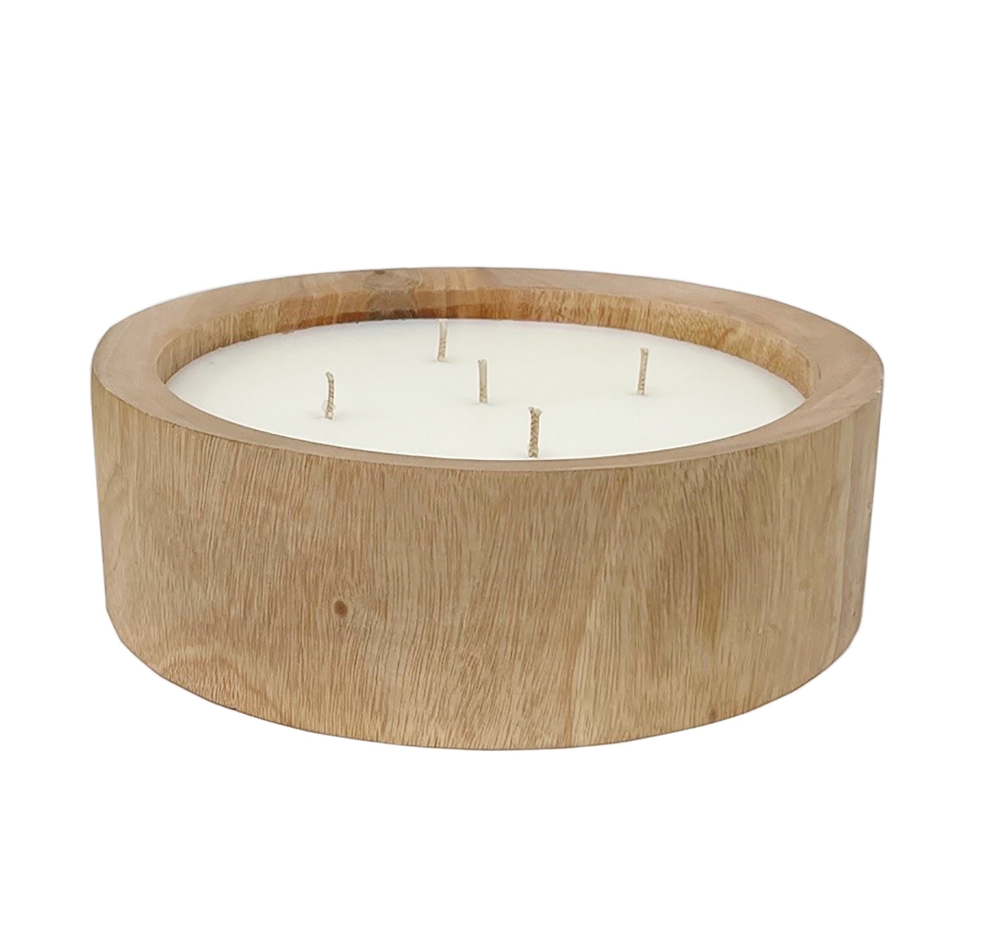 Mahogany Circular Wood Candle