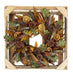 Pinecone Citrus Wheat Harvest Wreath in storage crate