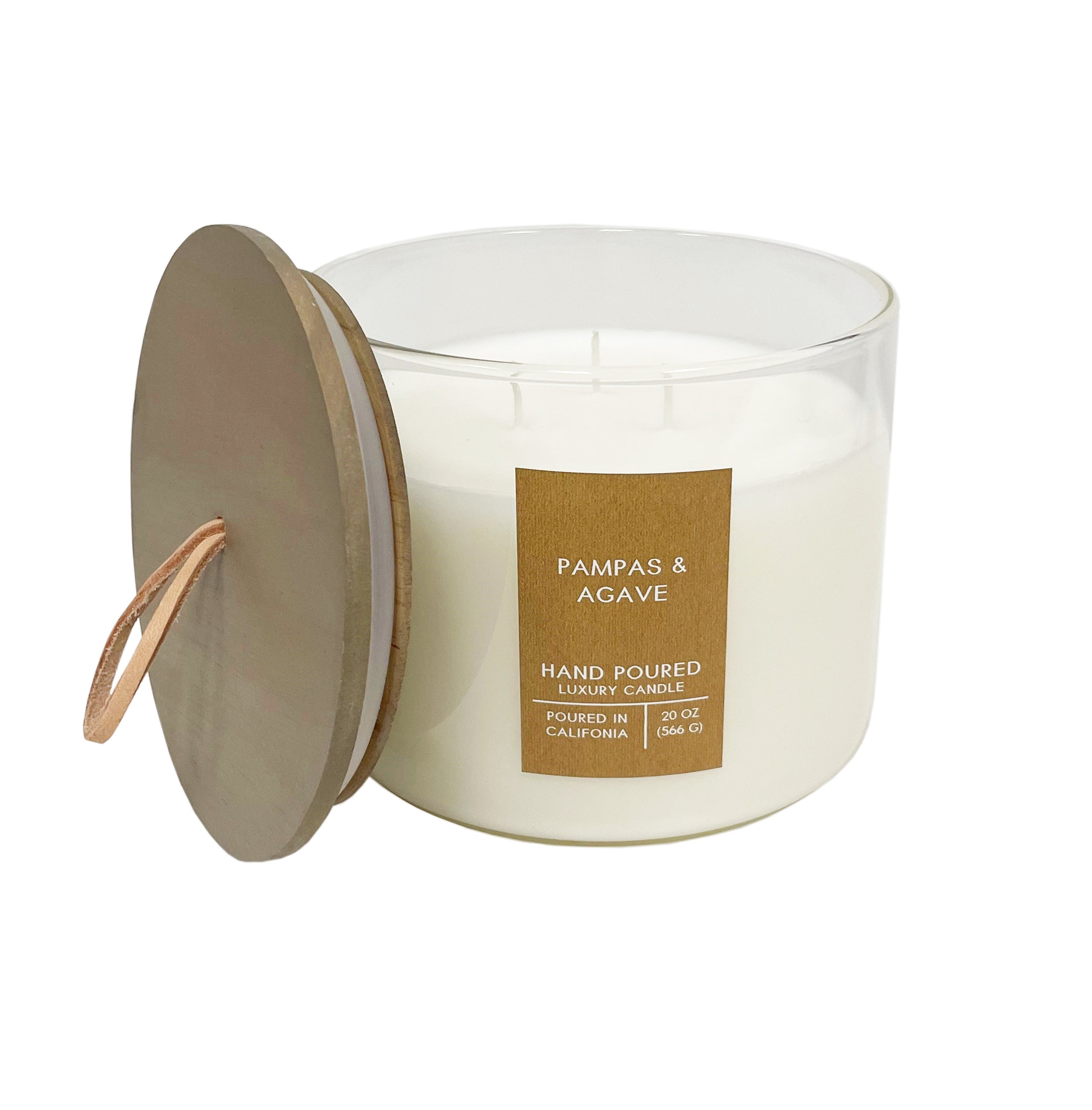 Pampas & Agave Botanical Tie 20 oz. Candle with Lid