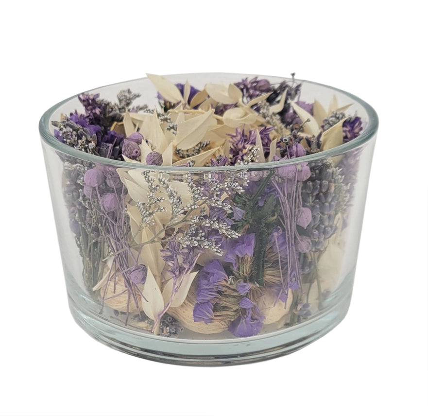 Amber Lavender Glass Bowl Potpourri