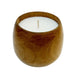 Candle filled into wood cup.