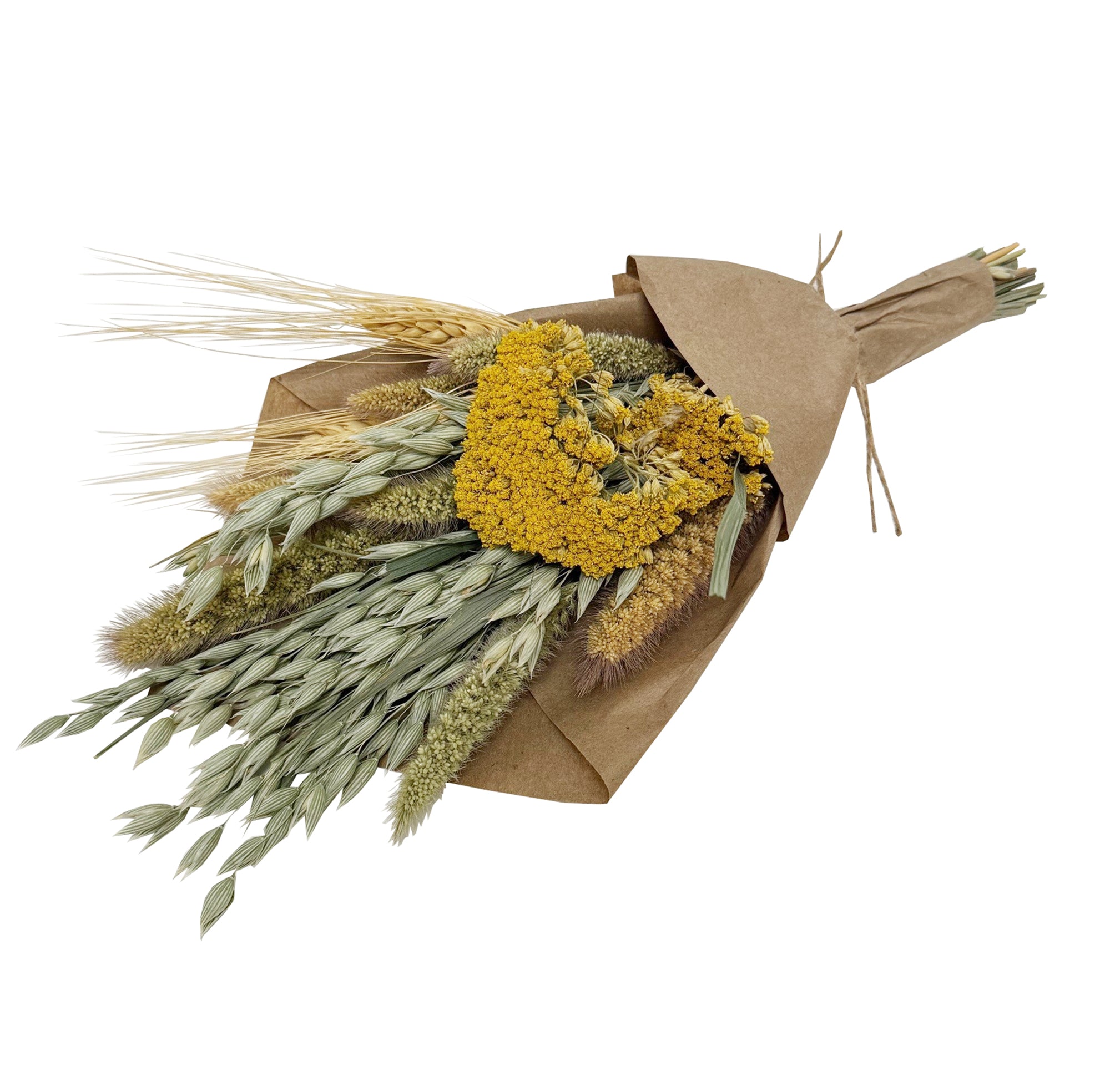 Grains bouquet in yellow and natural.