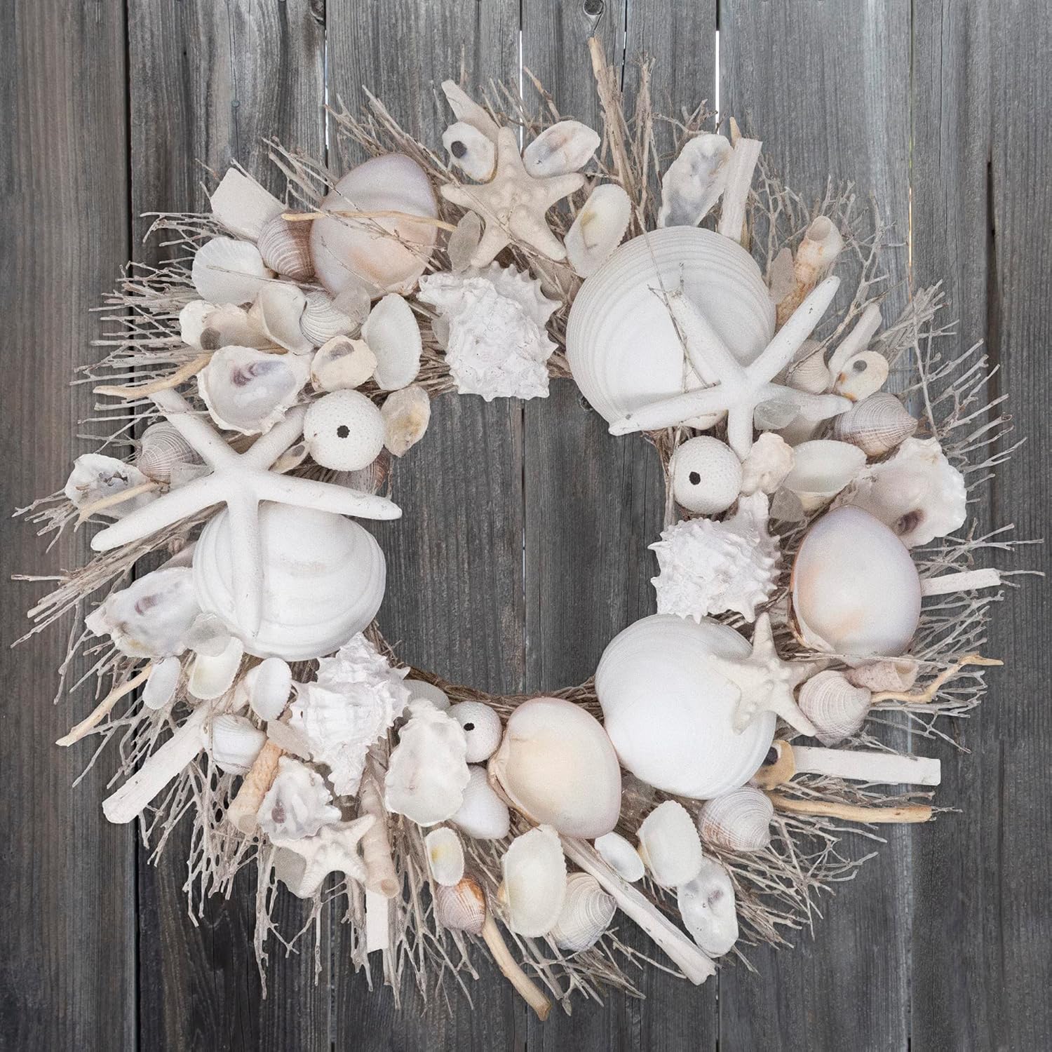 White Sands Coastal Seashell Wreath