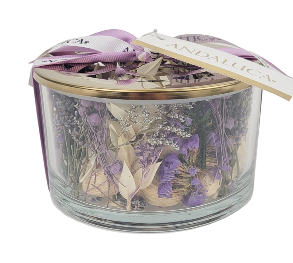 Amber Lavender Glass Bowl Potpourri