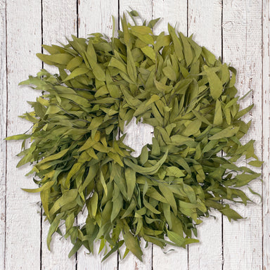 Harvest Farmhouse Willow Wreath: Olive Green Color