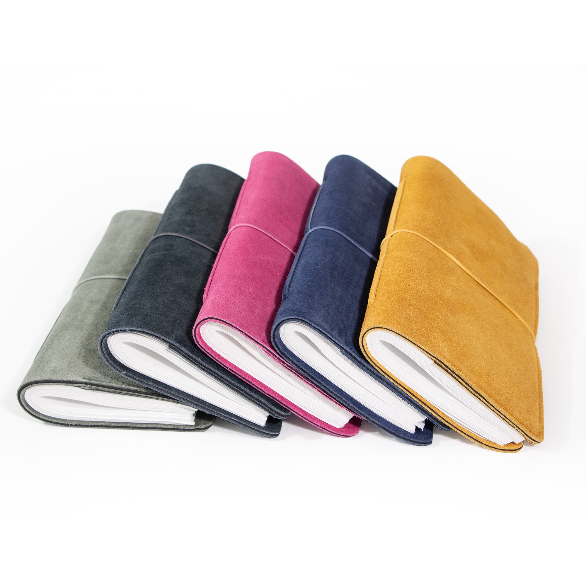 Teal Grey Suede Journal W/ Organic Cotton Paper:  Small