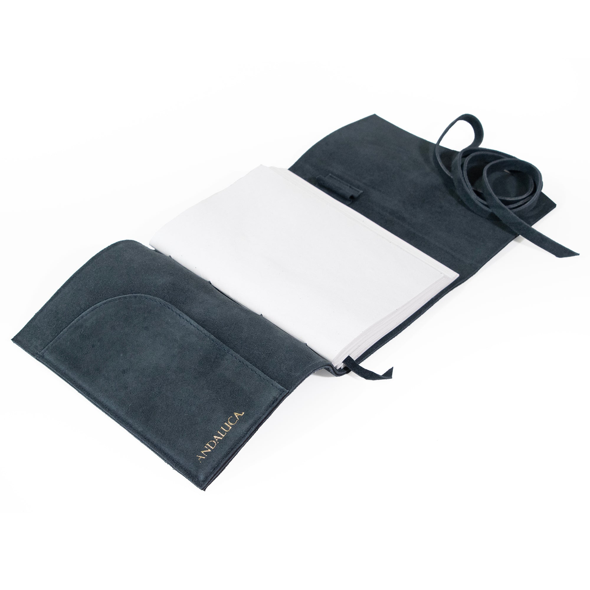 Grey Blue Suede Journal w/ Organic Cotton Paper: Large