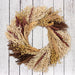 Fall wreath in cream, tan and brown grains.