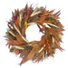 Burnt Orange Autumn Wreath, on a white background.