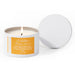 Forbidden Flower Oasis Tin Candle, burning on a white background.