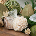 Close up of Gardens of Bali Potpourri in a wood bowl.