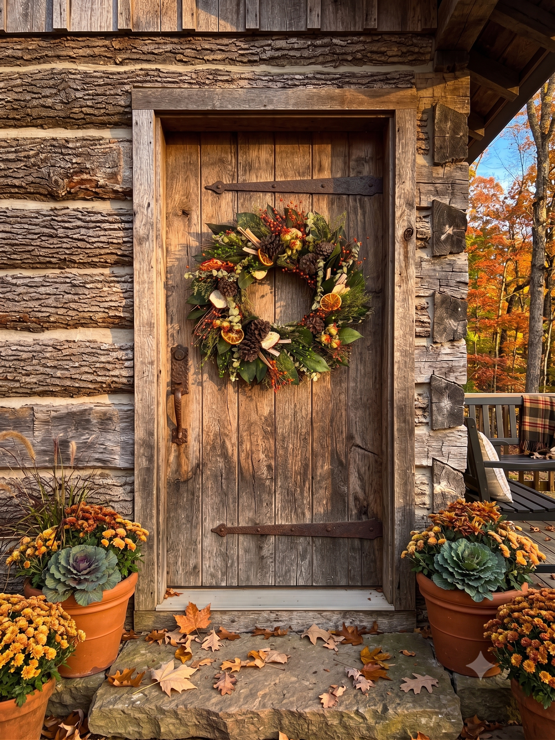 Country Citrus Fall Botanical Wreath 19inch
