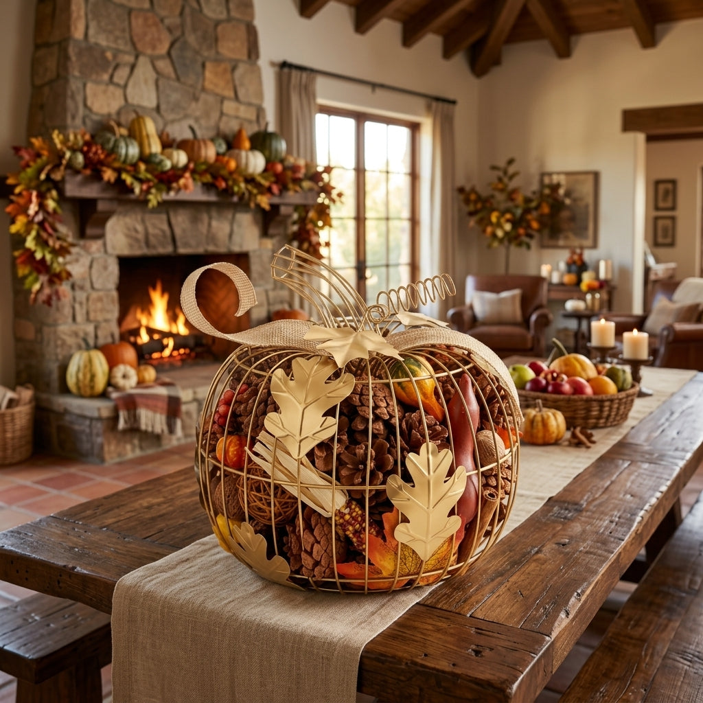 Large Pumpkin Wire Fragrance Potpourri