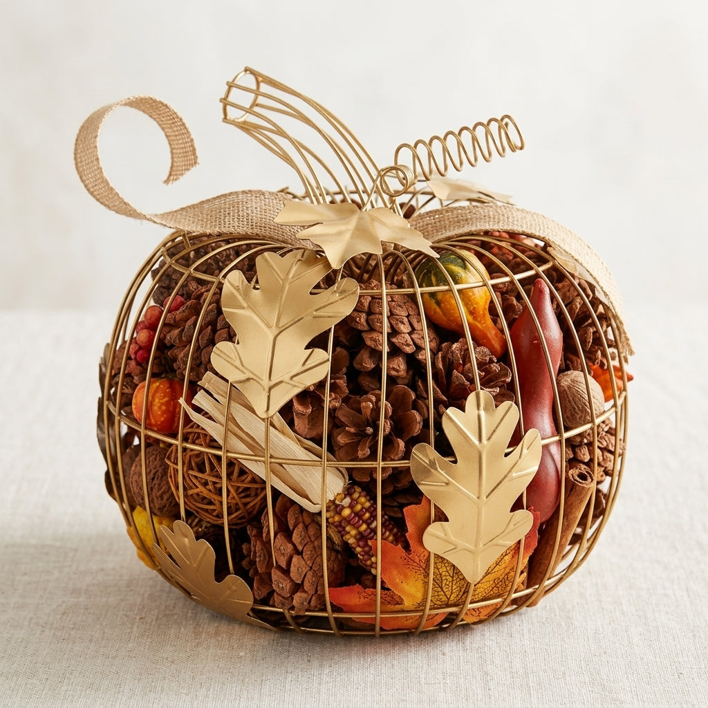 Large Pumpkin Wire Fragrance Potpourri
