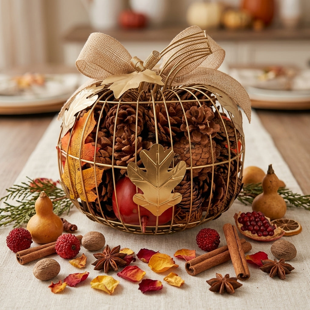 Large Pumpkin Wire Fragrance Potpourri