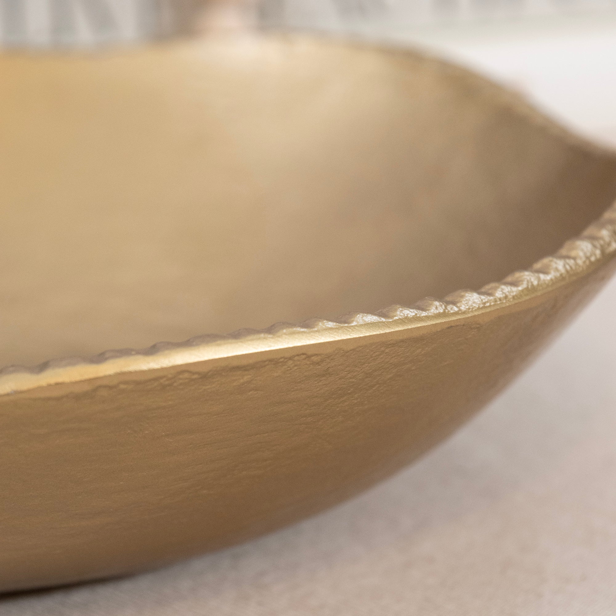 Gold Round Cast Metal Decorative Bowl 10inch