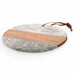 Gray Marble and Natural Wood Round Charcuterie Board.