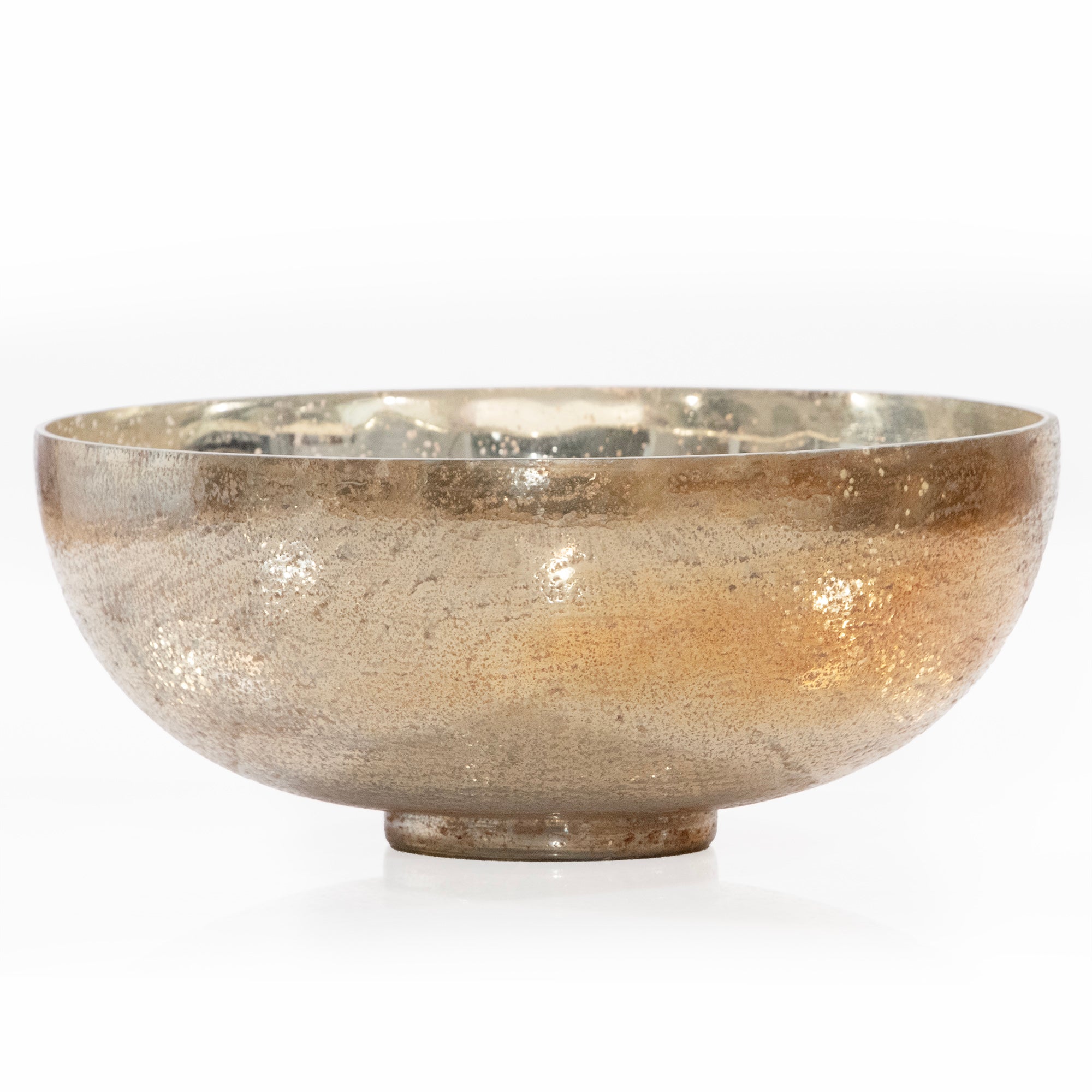 Gold Mercury Glass Decorative Round Bowl