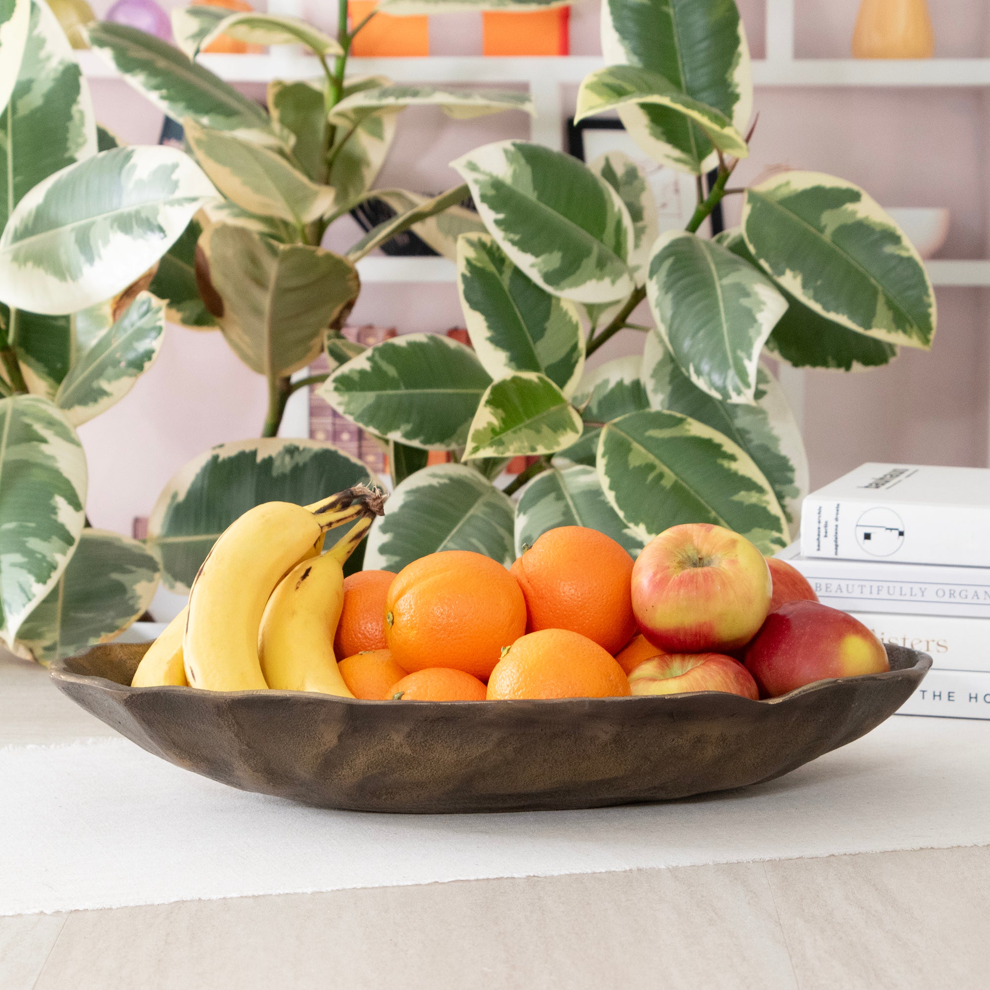 Set of 2 Decorative Cast Metal Decorative Oval Bowls