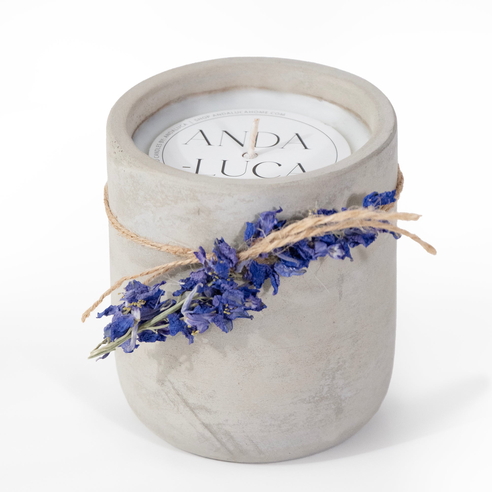 Larkspur Amethyst Cement Candle