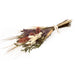 Bouquet of dried flowers and herbs tied with a ribbon on a white background