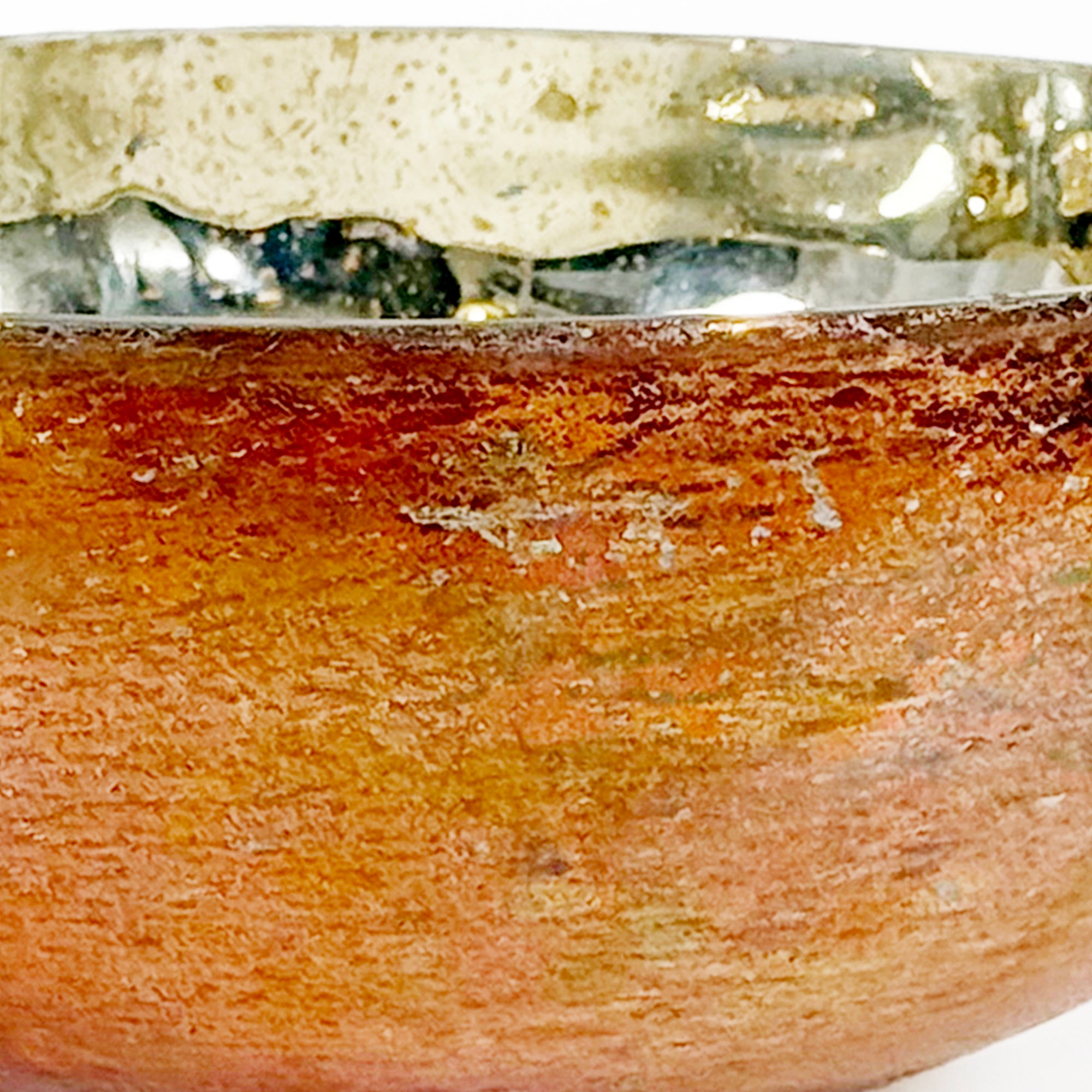 Mercury Glass Amber Decorative Round Bowl