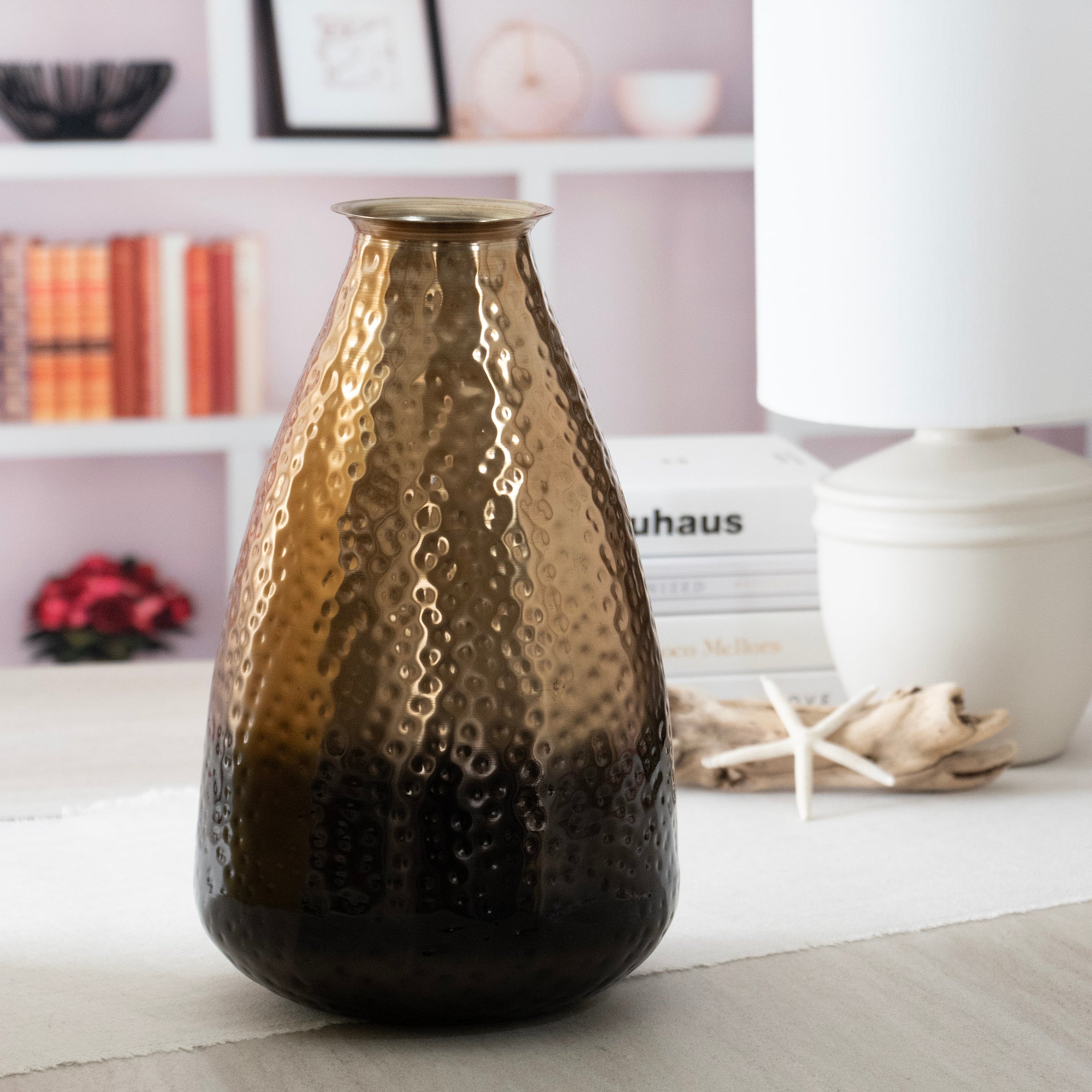 Ombre Cast Metal Bronze Decorative Vase
