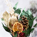 Petite Winter 12" Bouquet: Gold Leaf closeup & Willow Eucalyptus