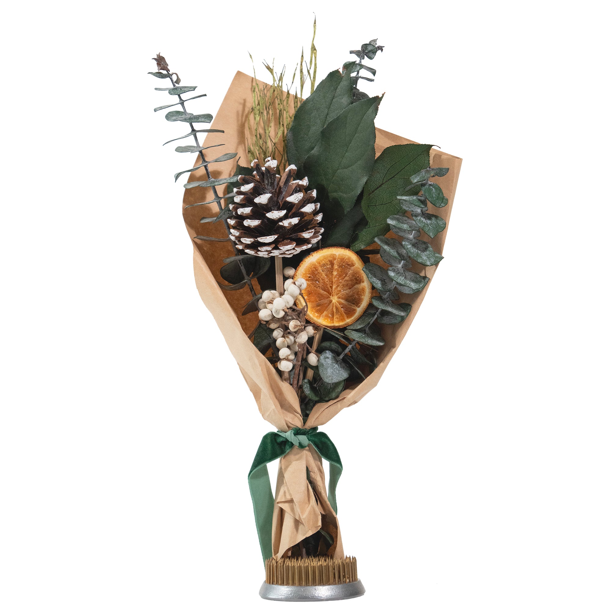 Petite Winter 12" Bouquet: Orange Slice & Baby Eucalyptus