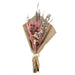 Dried flower bouquet with pink, white, and natural colors.