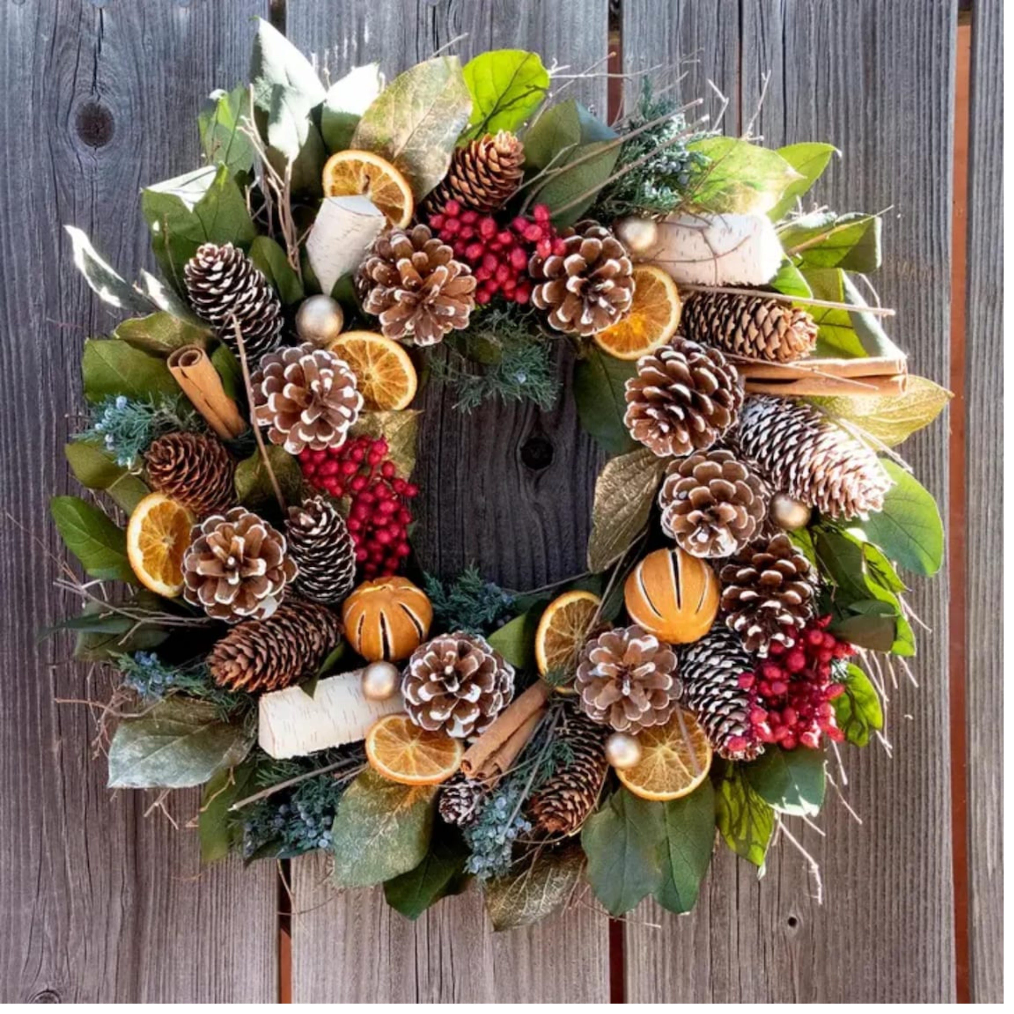 Pomegranate Citrus Spice Wreath 24inch