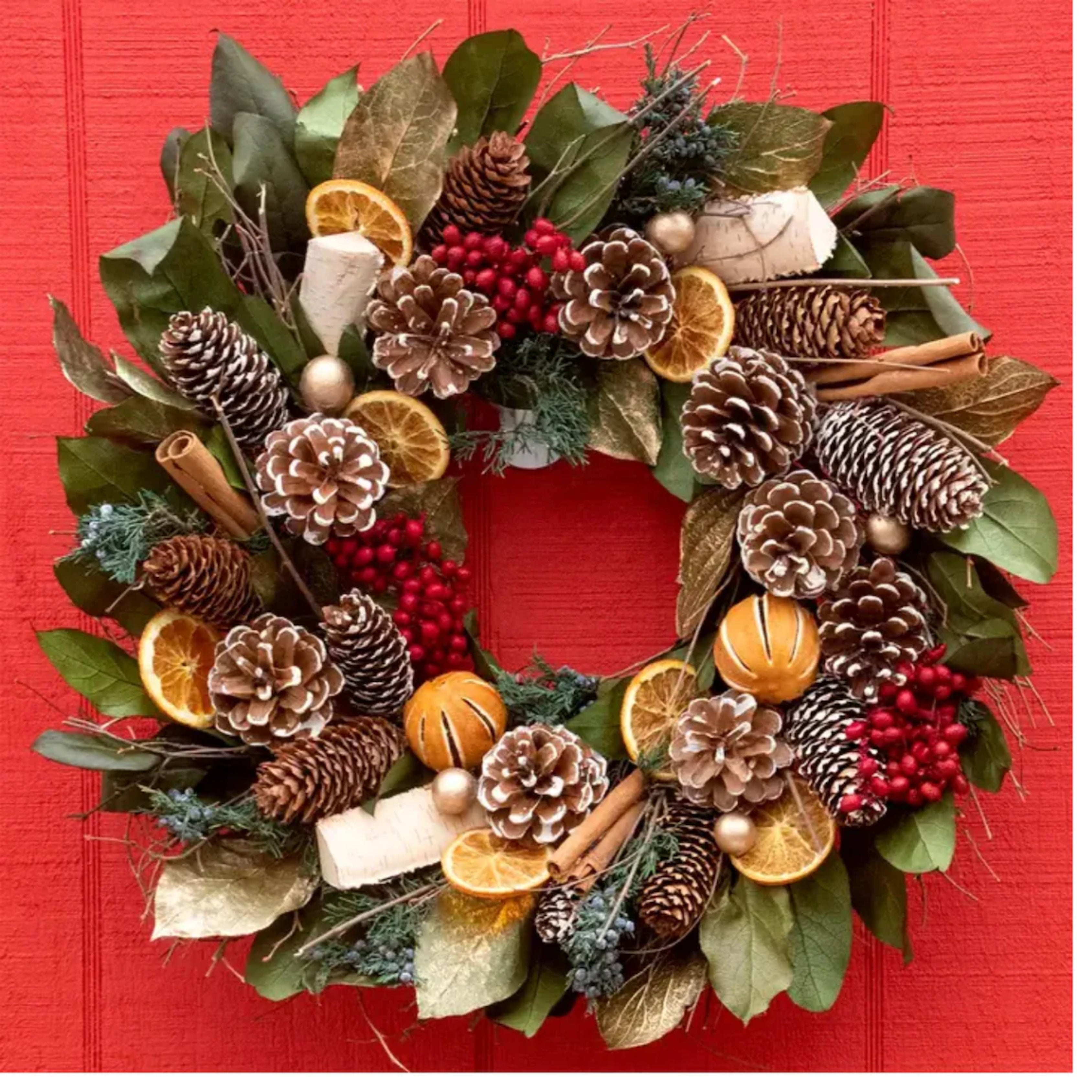 Pomegranate Citrus Spice Wreath 24inch