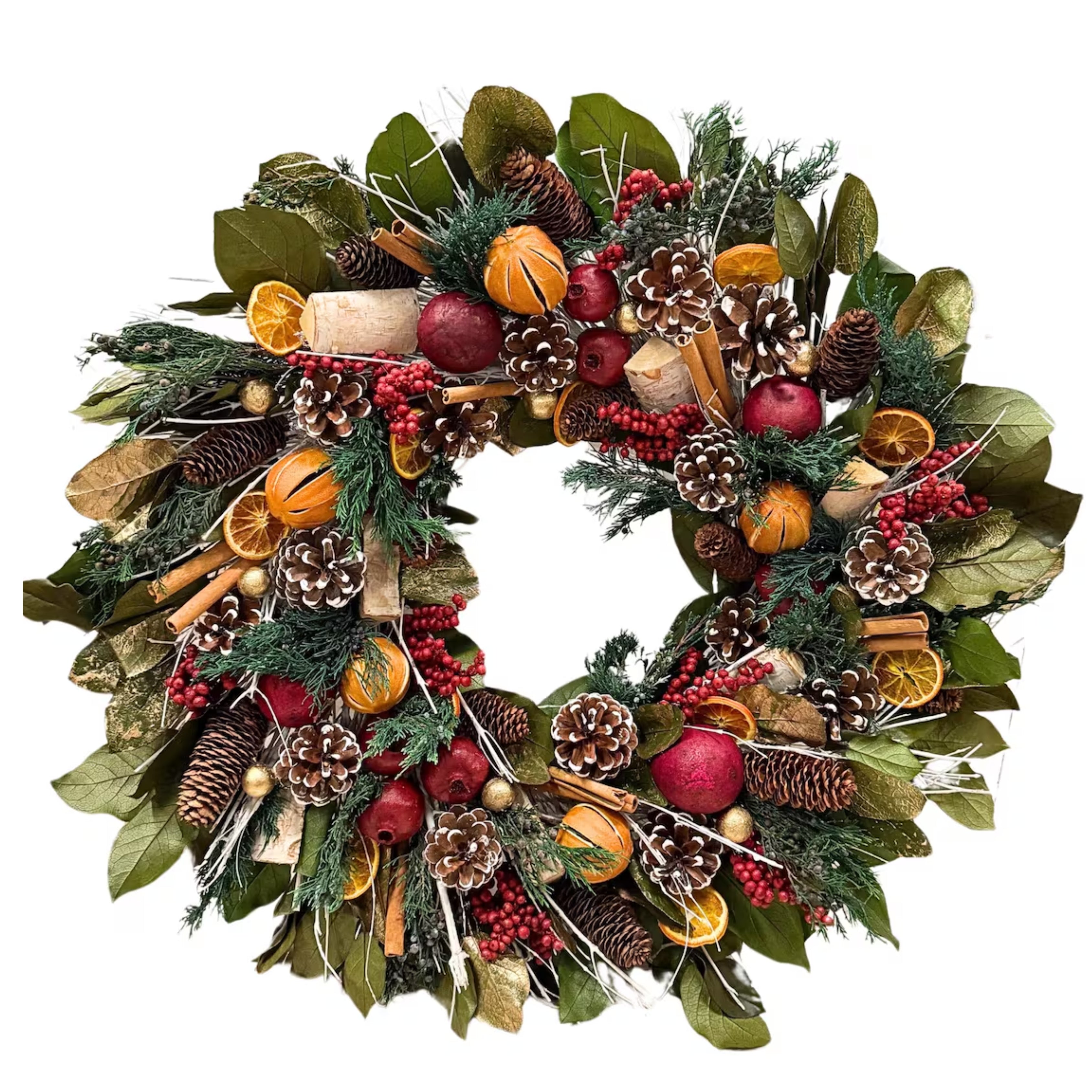 Pomegranate Citrus Spice Wreath 24inch