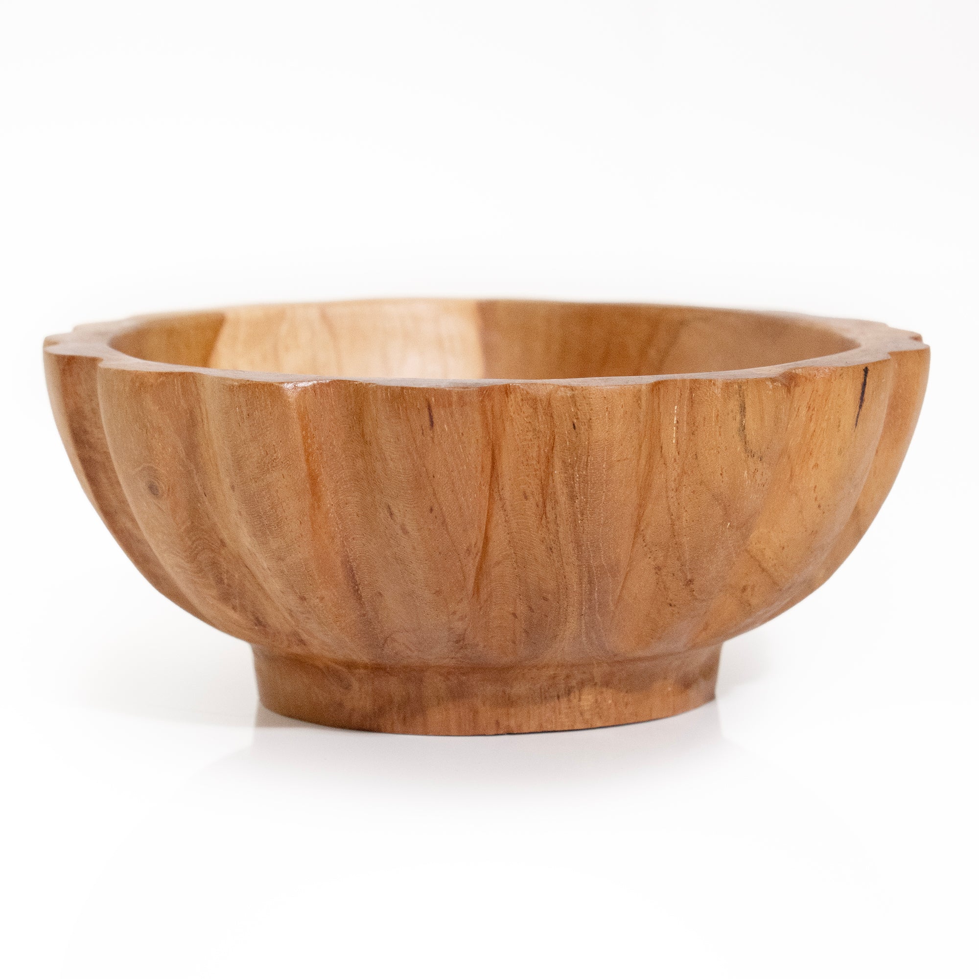 Scalloped Teakwood Catch-All Small Bowl