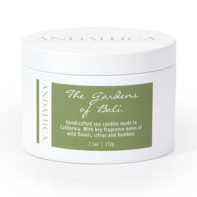 Gardens of Bali tin candle product shot.