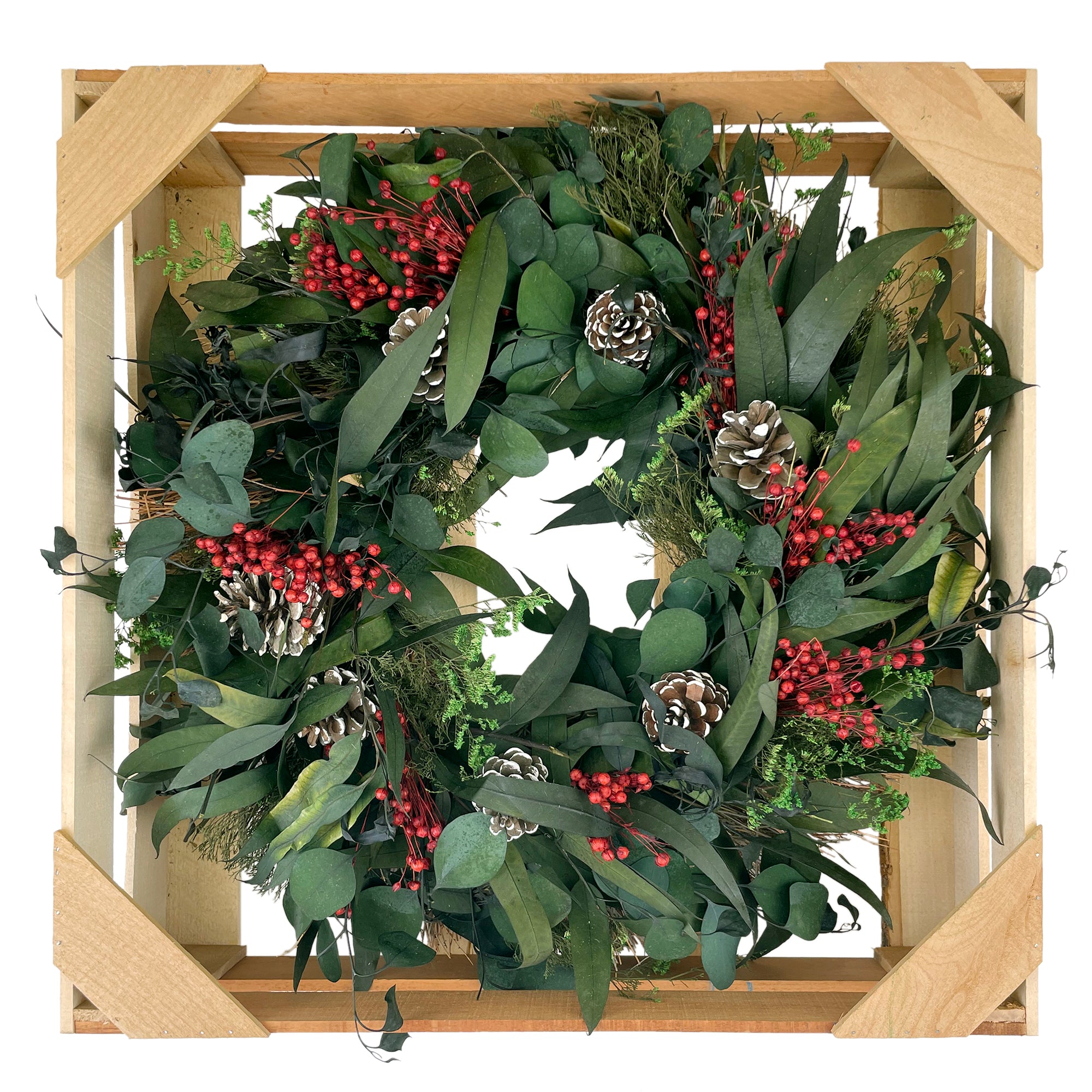 Snow Pinecone Holiday Wreath