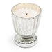 Silver mercury fluted glass candle.