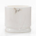 White marble candle cup. Product shot, on white background.