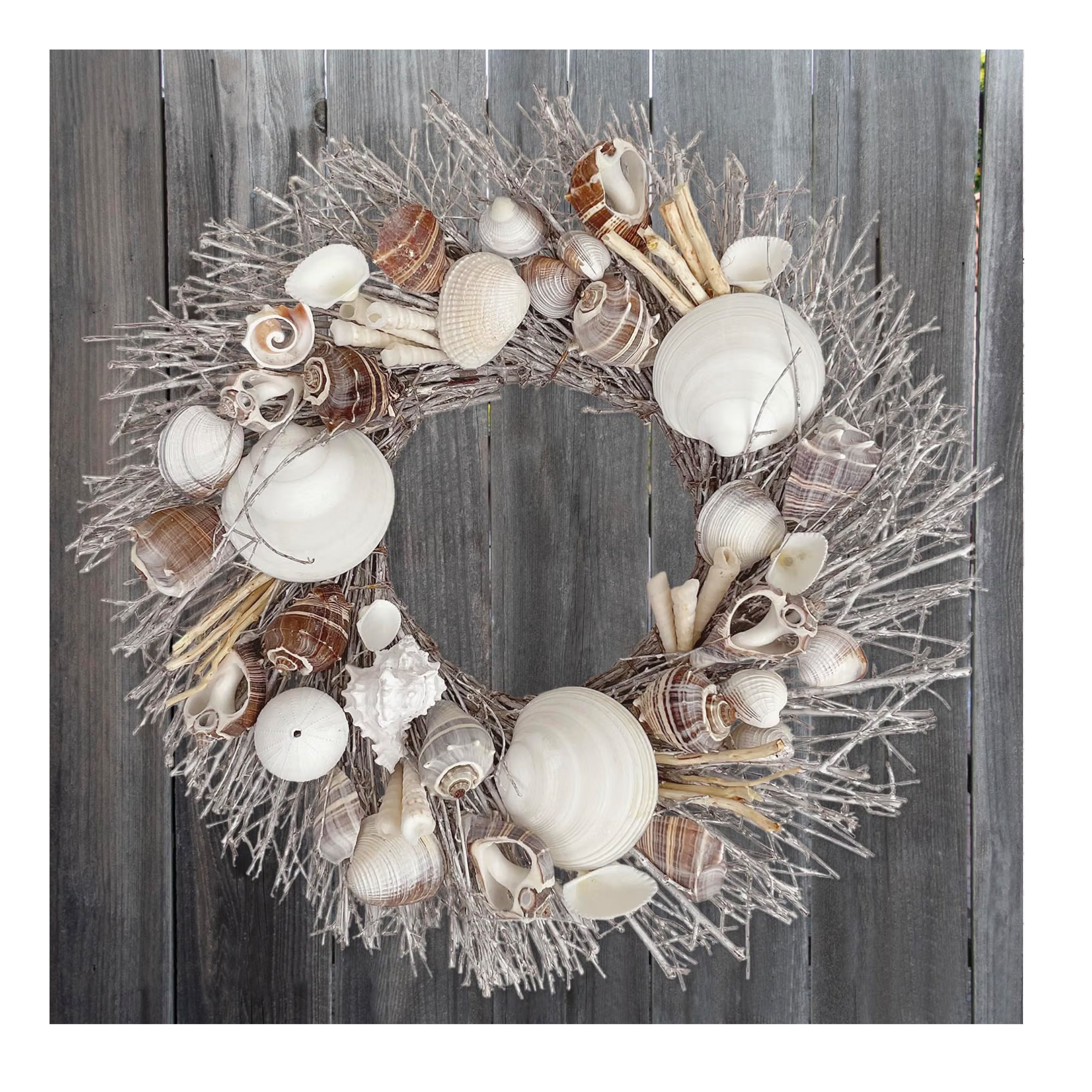 Whitewashed Seashells & Starfish Coastal Wreath