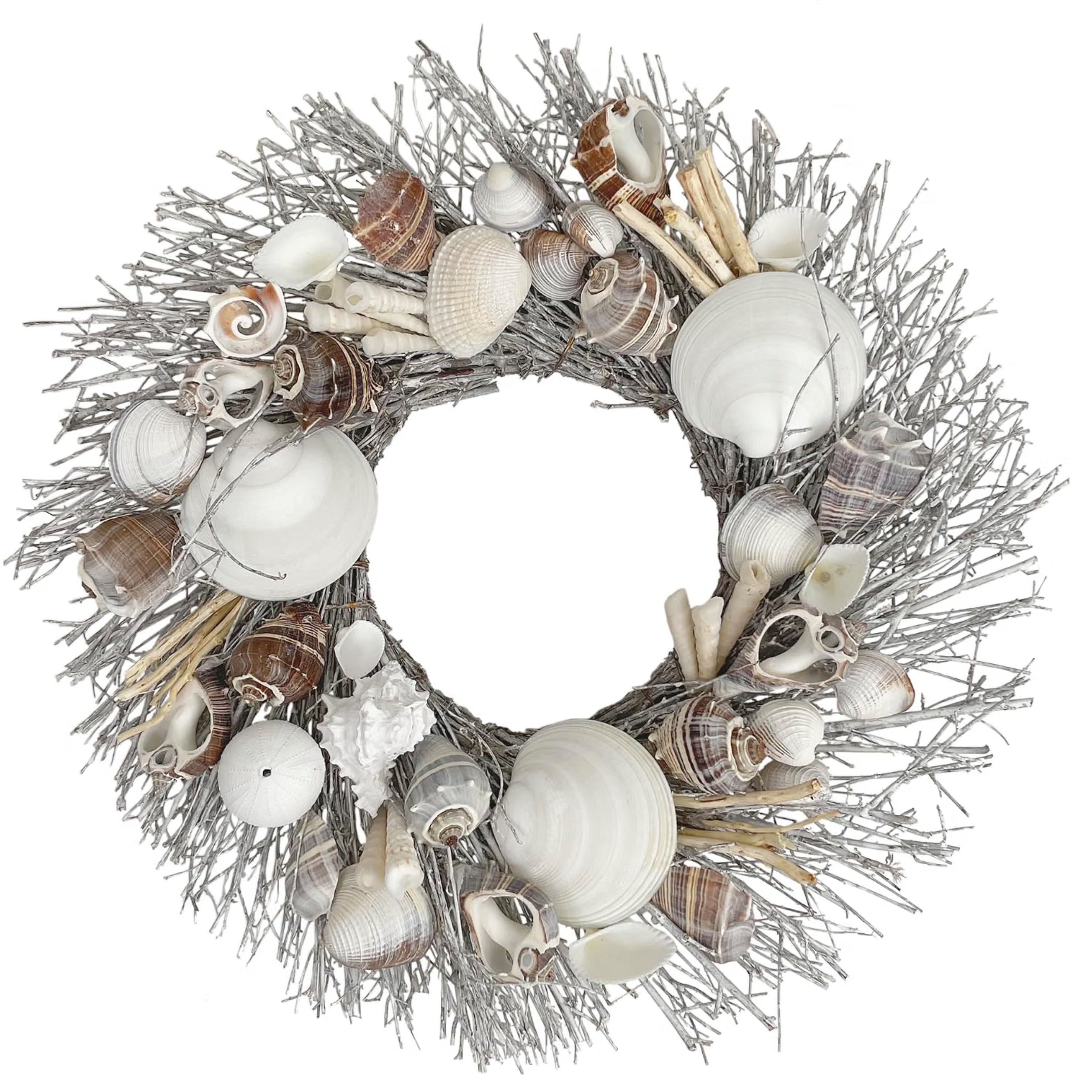 Whitewashed Seashells & Starfish Coastal Wreath