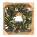 Winter Sage Haoliday wreath in a wooden frame.